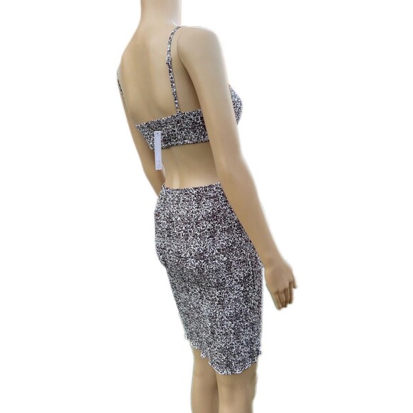 Blush BJ Brown Floral Spaghetti Strap Mini Cut-out Smocked Summer Dress Small - Picture 5 of 10